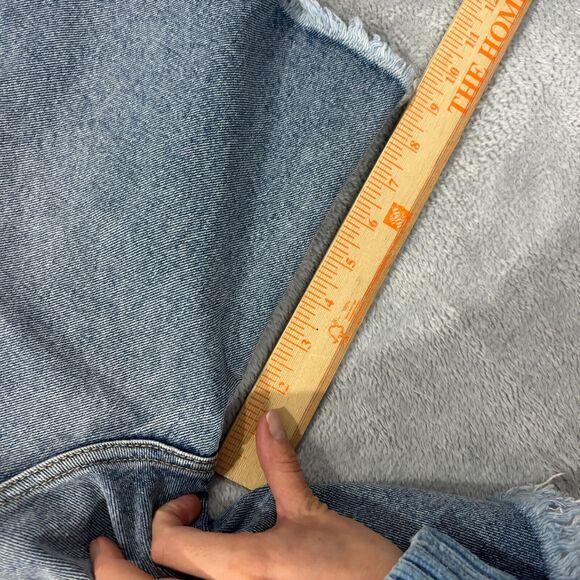 Kancan Shorts Womens 3/25 "Truly High‎ Rise 90's Bermuda Shorts" Distressed Blue - Picture 10 of 12